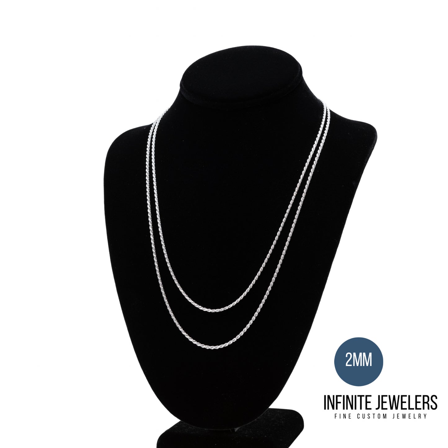 2.5mm-3.7mm 925 Sterling Silver Rope Chain