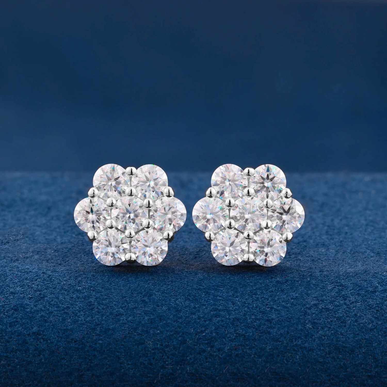 .925 Sterling Silver VVS Moissanite Earrings