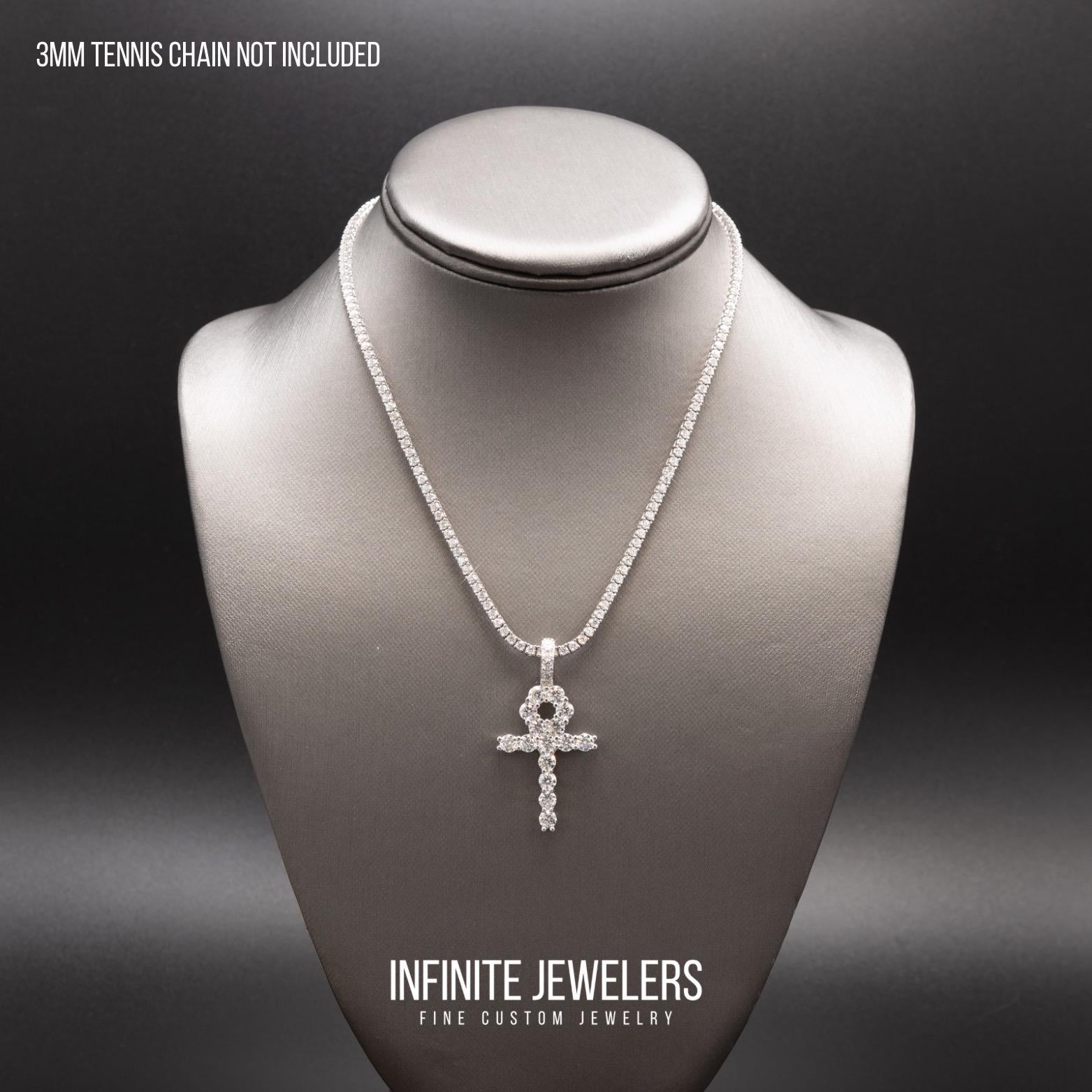 Diamond Ankh pendant & 3mm tennis chain