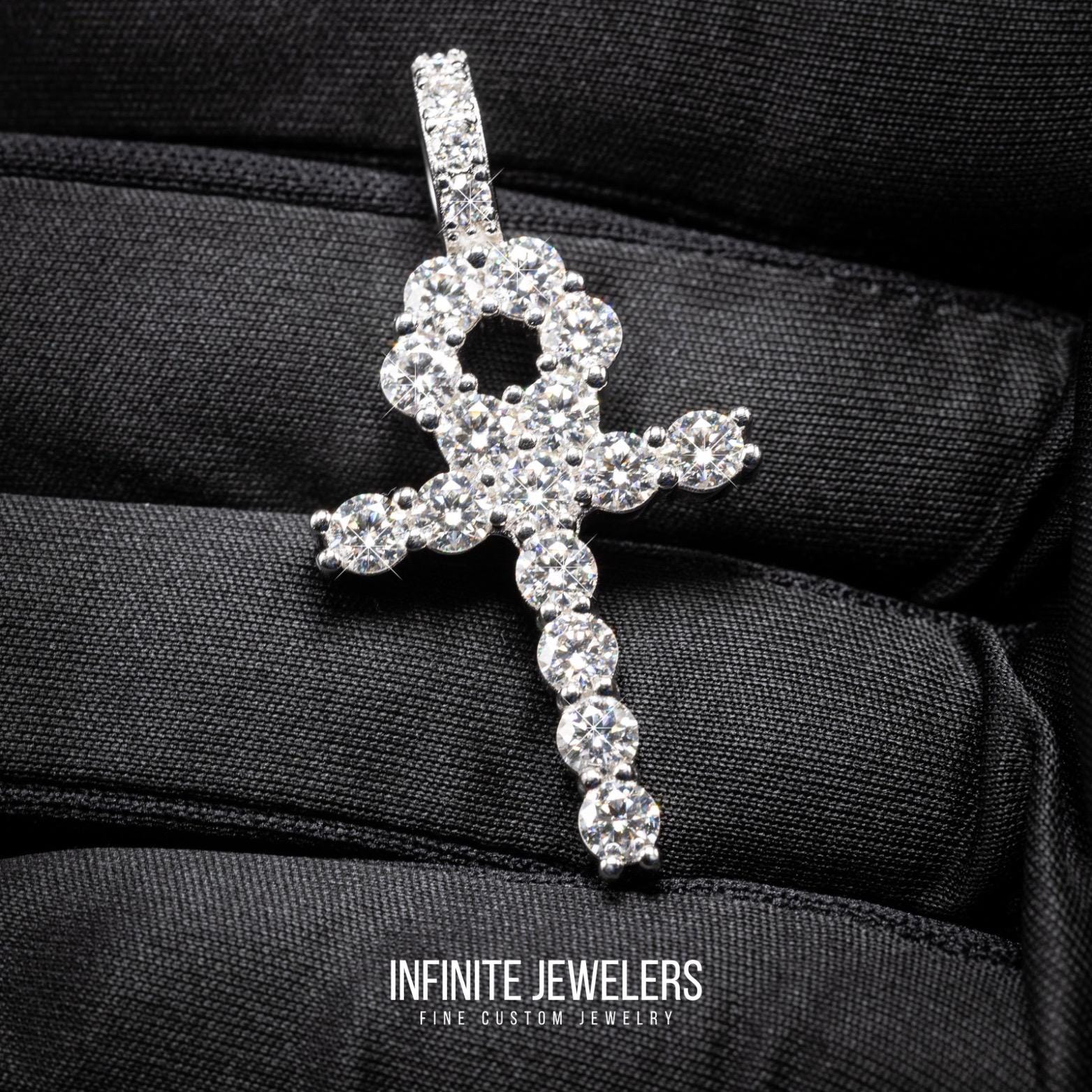 VVS Moissanite Ankh pendant sterling silver .925 silver 