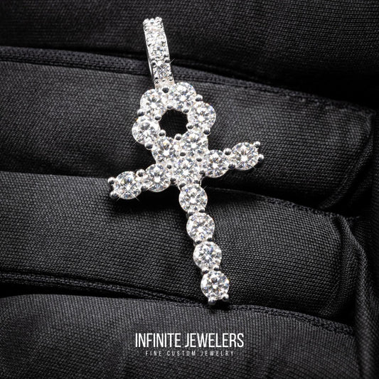 VVS Moissanite Ankh pendant sterling silver .925 silver 