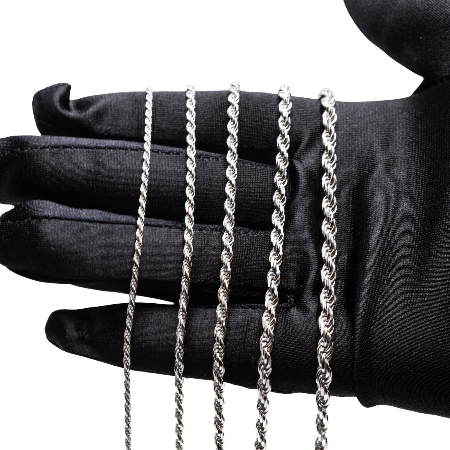 2.5mm-3.7mm 925 Sterling Silver Rope Chain
