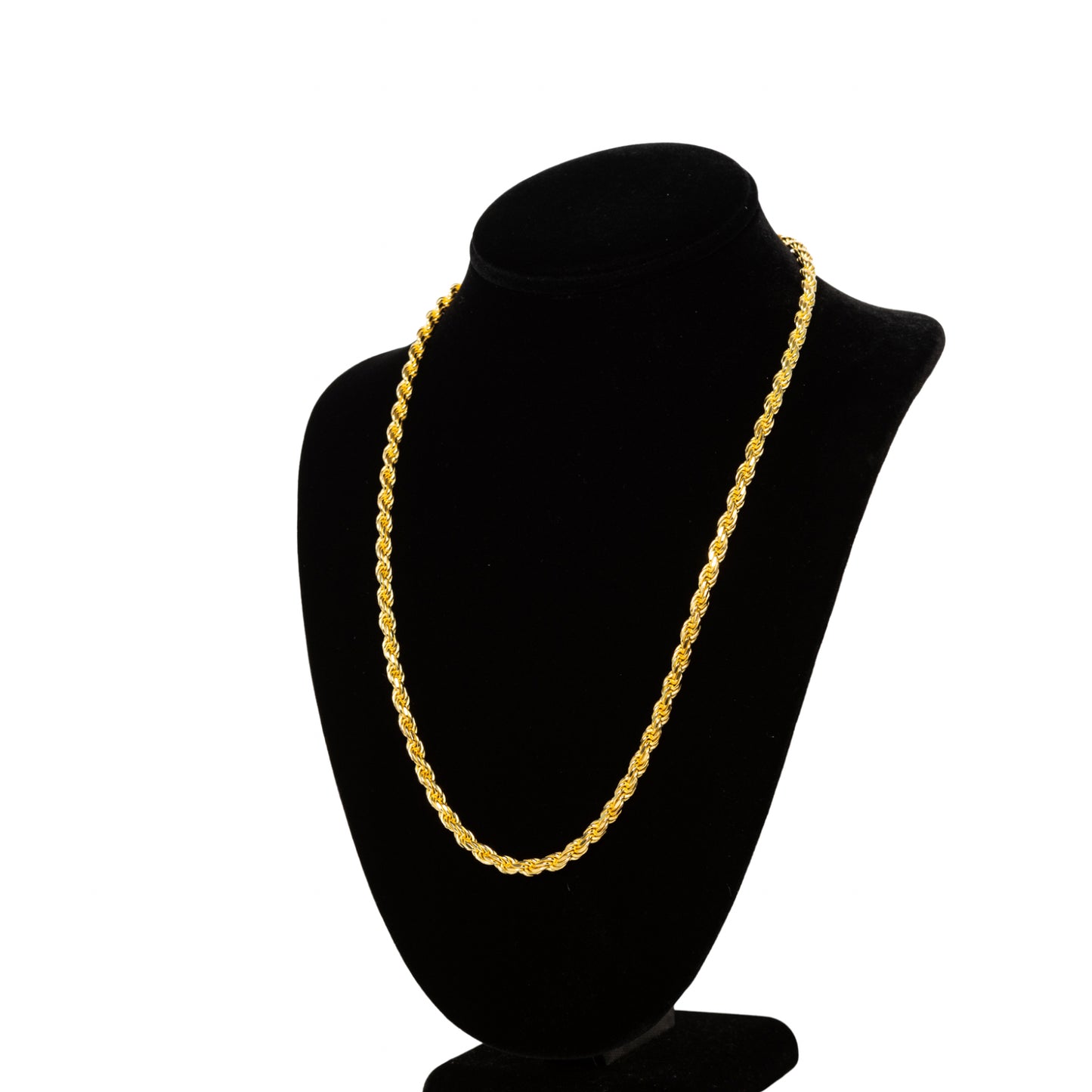 5mm 22 inch Gold Plated 925 Sterling Silver Rope Chain