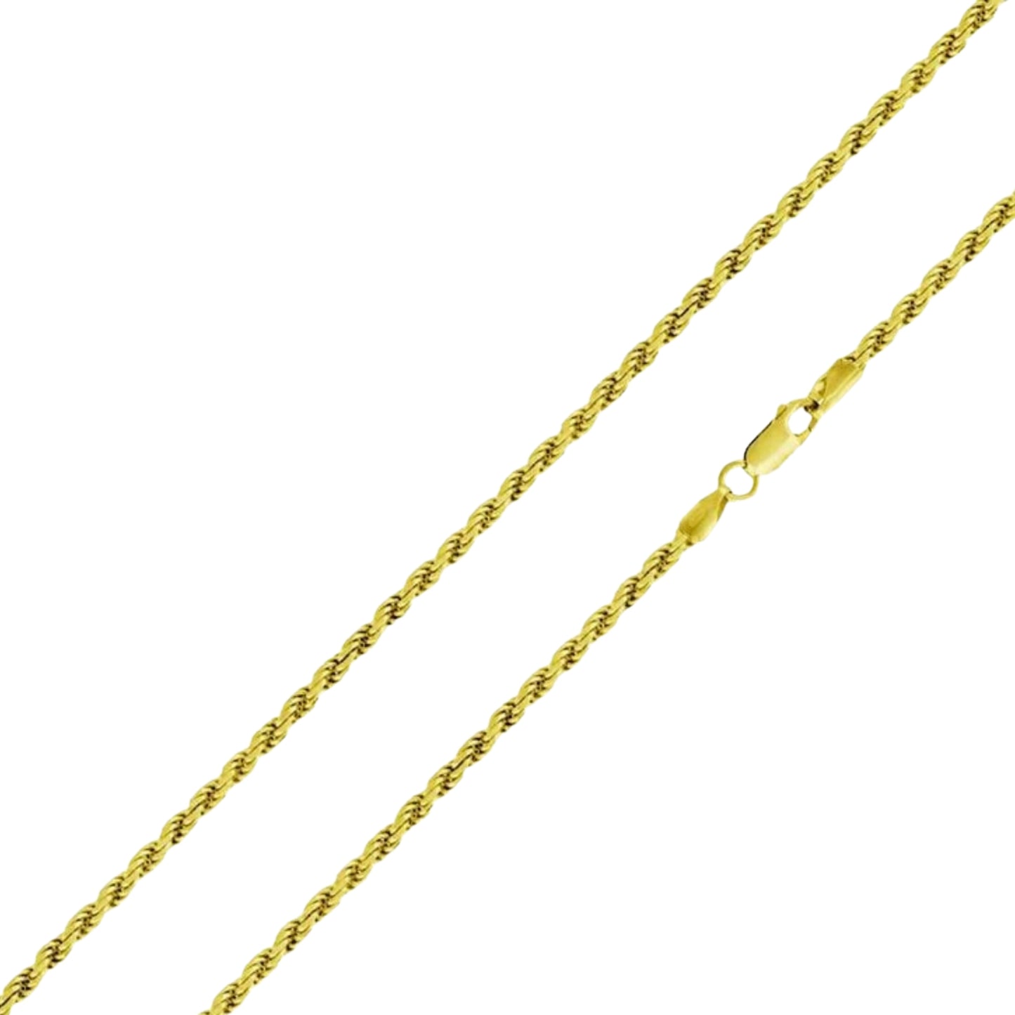 2mm Gold Plated 925 Sterling Silver Rope Bracelet (7 inch)
