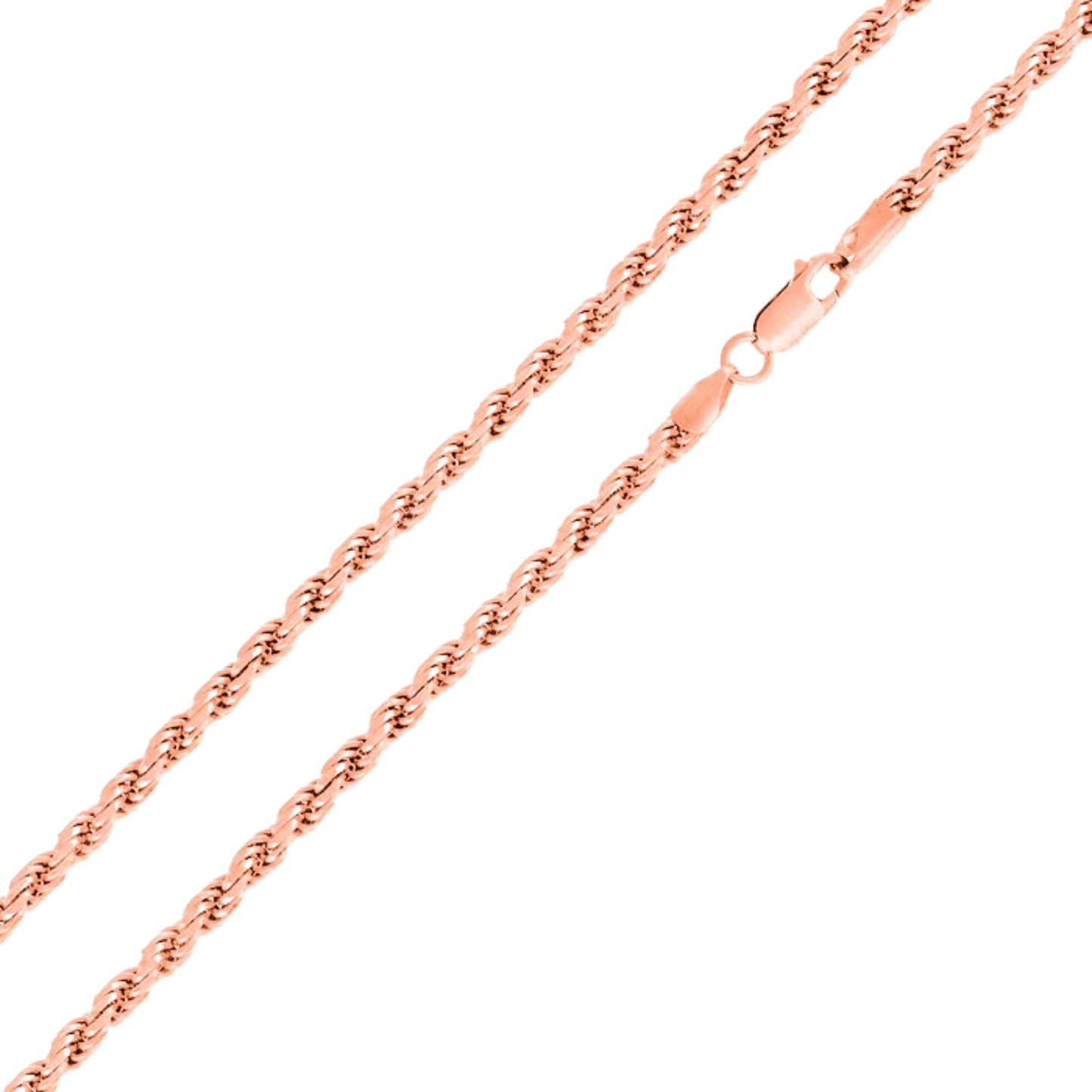 2mm Rose Gold Plated 925 Sterling Silver Rope Chain (18 inch)
