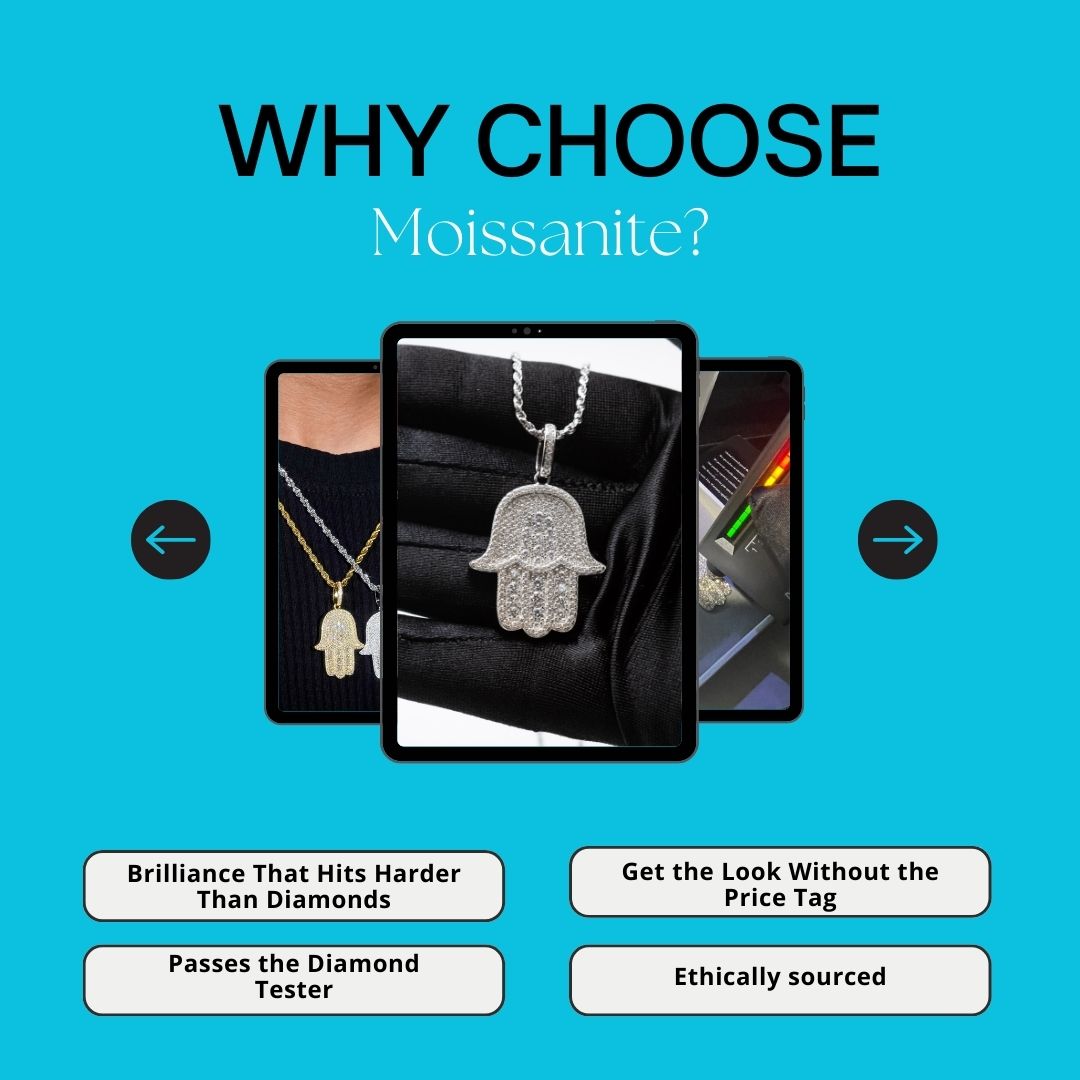 Hamsa hand moissanite sterling silver pendant why choose moissanite over diamond jewelry 